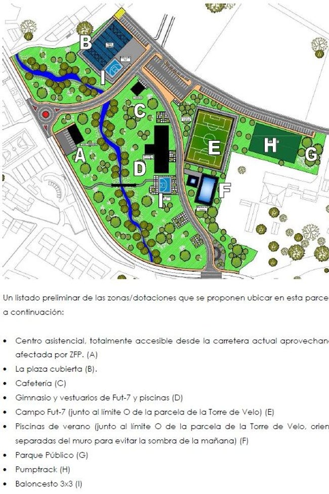 Infografía del proyecto en el entorno de la Torre de Velo.