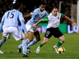 Pedro Munitis, durante el partido de la UEFA ante el City en 2008.