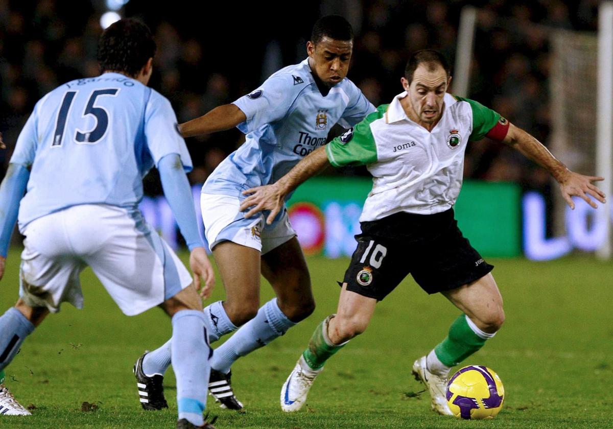 Pedro Munitis, durante el partido de la UEFA ante el City en 2008.