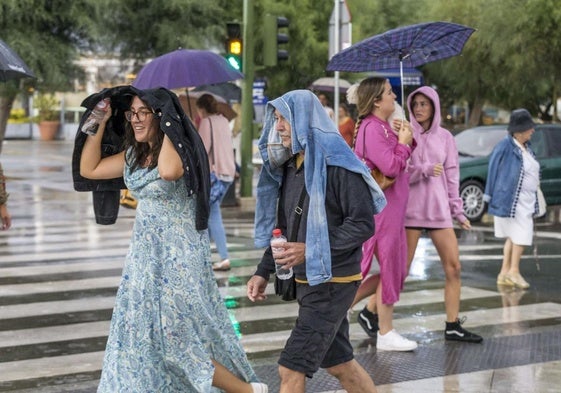 Imagen de archivo de un día de verano de lluvia en Santander.