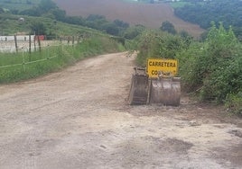 Camino rural del barrio de Boria en el que se está trabajando.