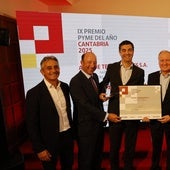 Tomás Dasgoas, Juan Manuel Cendoya, Manuel Lobeira, Eduardo Arasti y Manuel Iturbe en la entrega que acredita a Acorde como Pyme del Año 2025 de Cantabria.