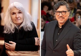 Los escritores Belén Gopegui y Carlos Bardem.