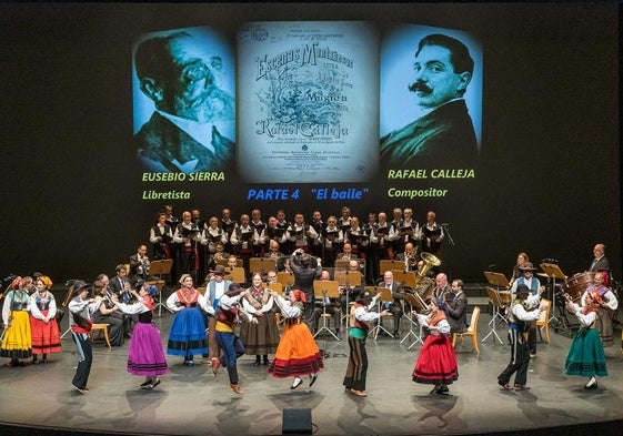 'Escenas montañesas' . La Banda Municipal de Santander, el Coro Ronda Besaya y los Coros y Danzas de Santander recuperaron la obra de Rafael Calleja y Eusebio Sierra.