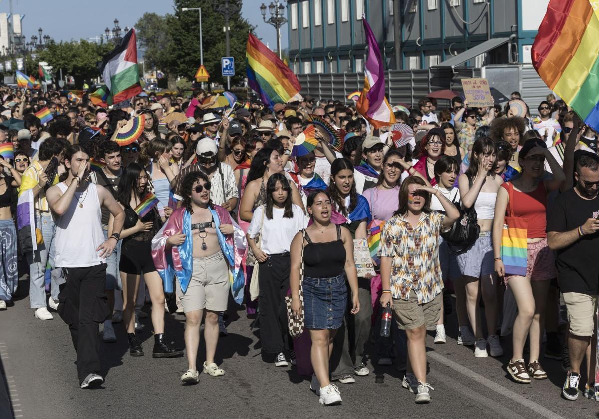 Decenas de personas participaron en la manifestación reivindicativa celebrada por las calles de Santander.