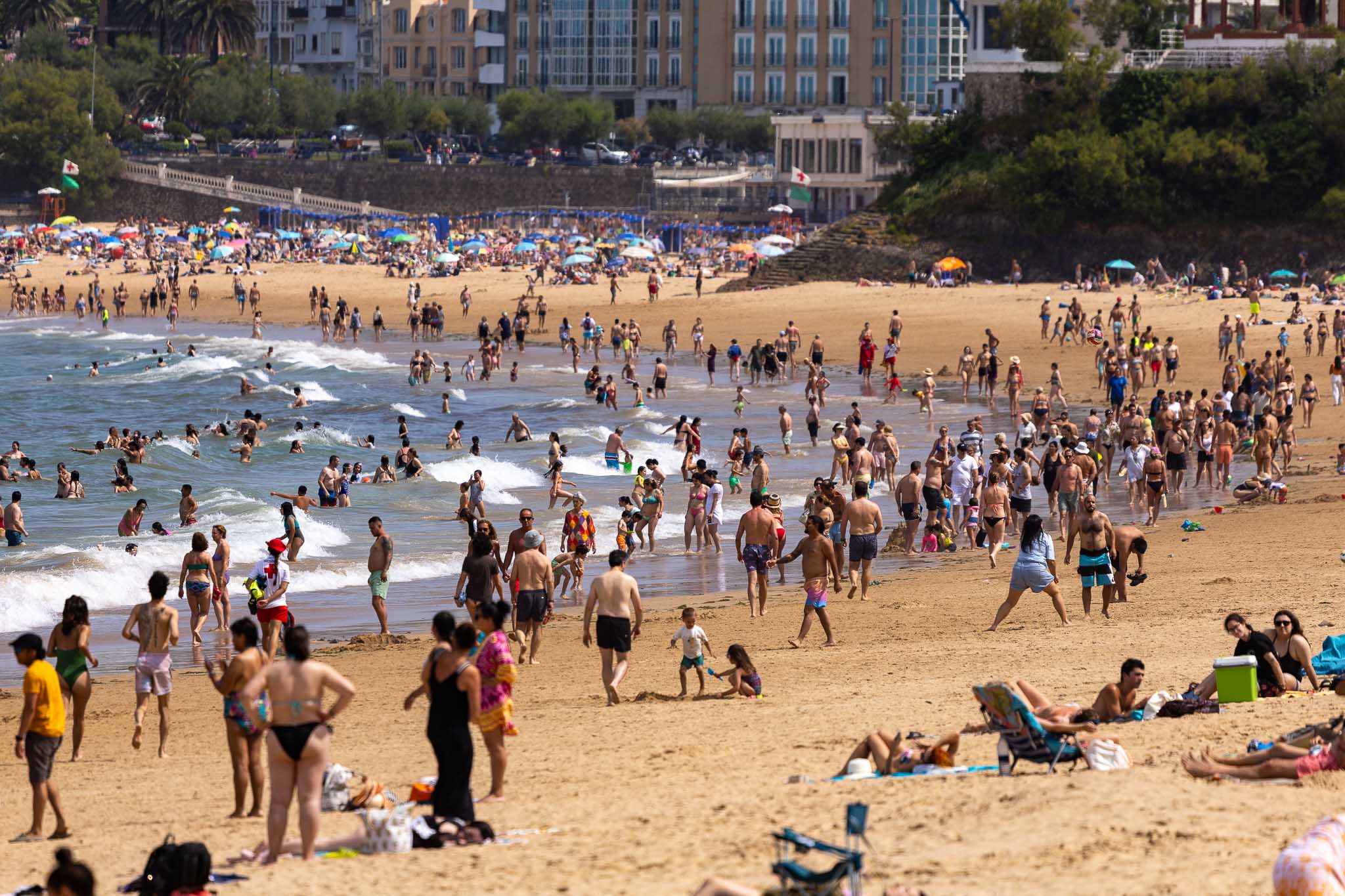 La segunda playa de El Sardinero fue una de las más concurridas.