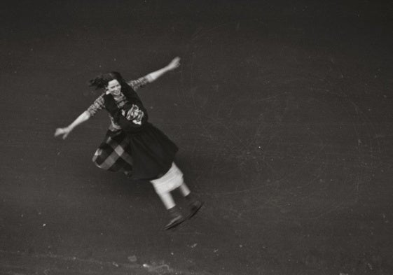 'From Above, Girls Twirling on Street', New York City, 1948.