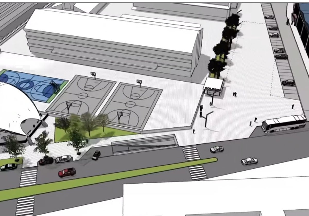 Recreación del proyecto del parking subterráneo y reurbanización del entorno.