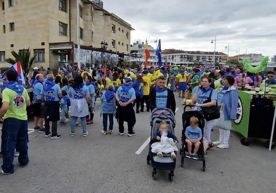 Peñistas, en una anterior celebración de las fiestas del Carmen.