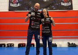 Dani Rasilla y Mari Luz 'La Joyita' Peral en el gimnasio.