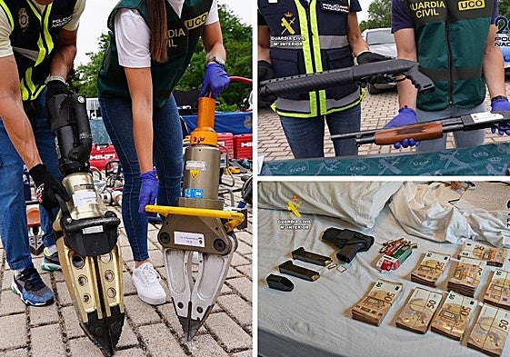 Artículos intervenidos en la operación 'Capuchinos'.