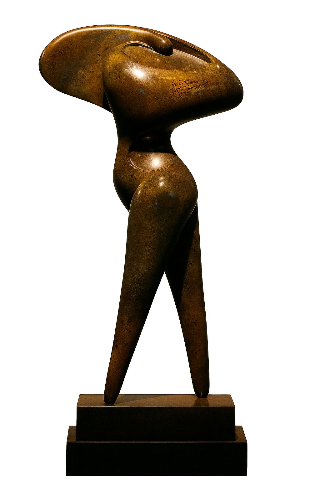 Mercedes R. Elvira. 'Bailarina en dos puntos', 2004. Bronce patinado. 53x71x37 cm.