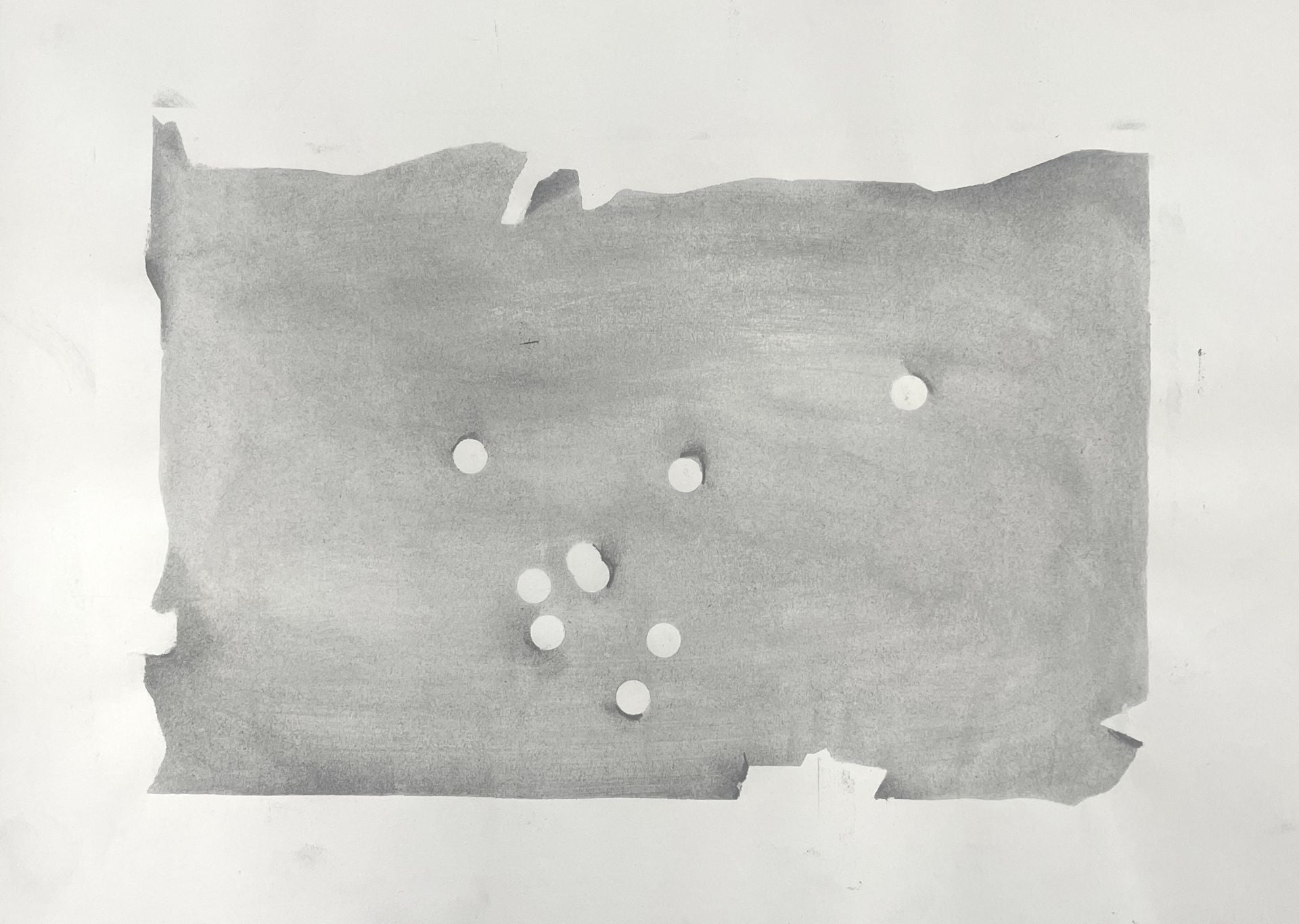 Juan López. 'El dibujo determina la carga a soportar 3', 2025. Grafito sobre papel. 40,5×30 cm