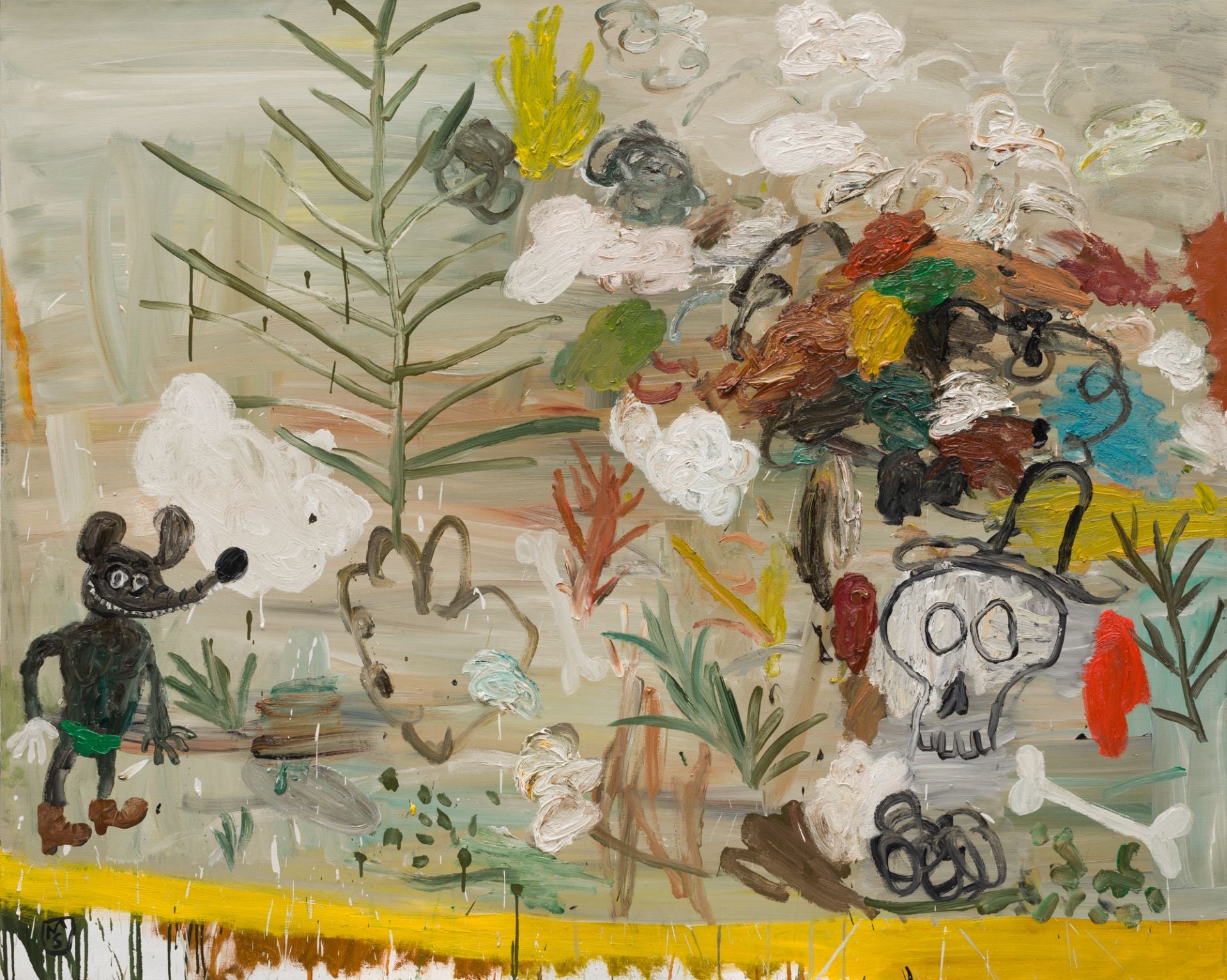Matías Sánchez. 'Los pintores. Todo el tiempo del mundo', 2024. Óleo sobre lino. 130×162 cm.