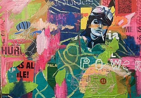 Aunque es una obra netamente pictórica, se inscribe en una narrativa propia del collage.