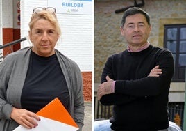 La concejal de Ciudadanos, Mar Bielva, y el alcalde de Ruiloba, Julio Pinna .