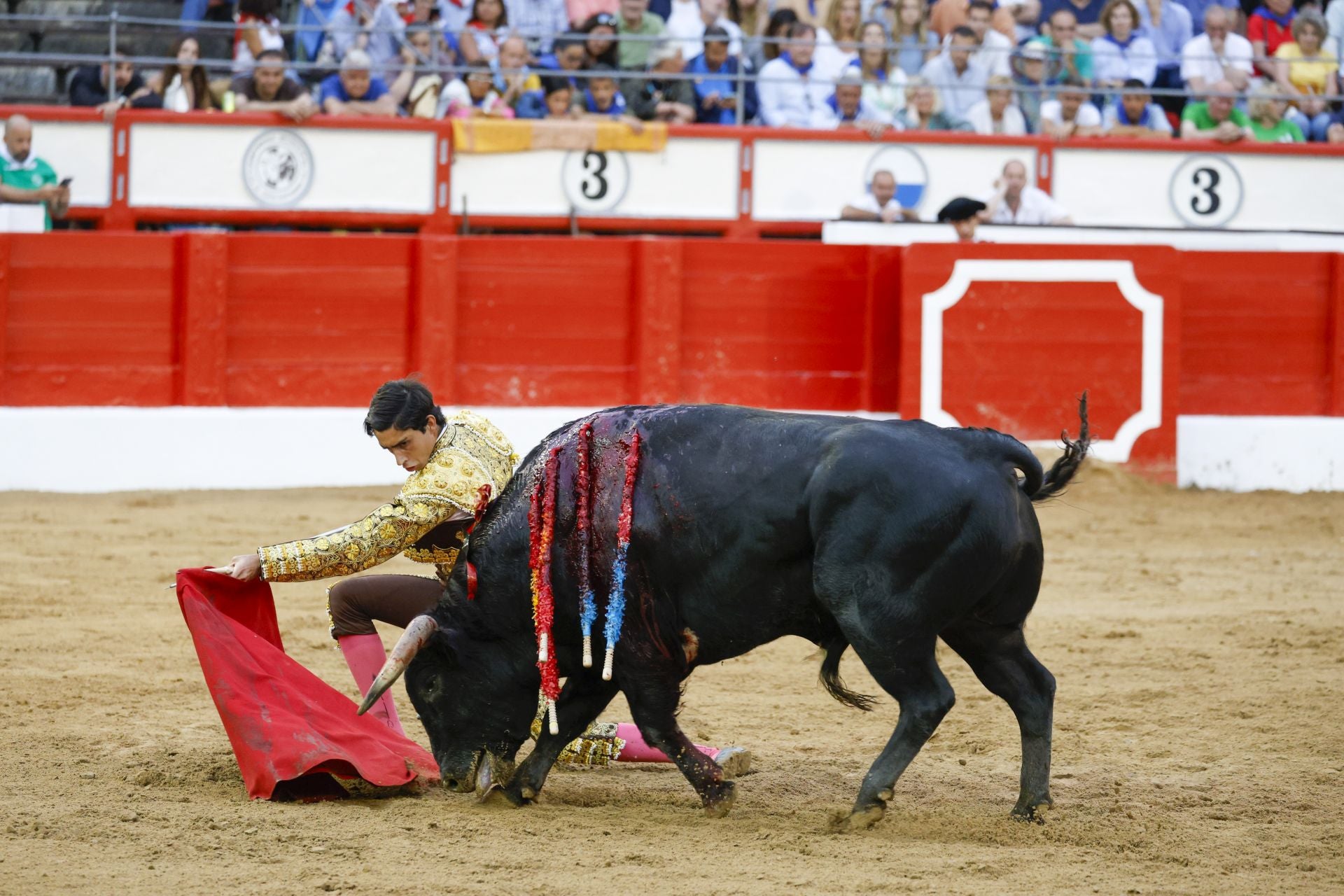 'El Mene', rodilla en tierra con el que cerraba plaza.