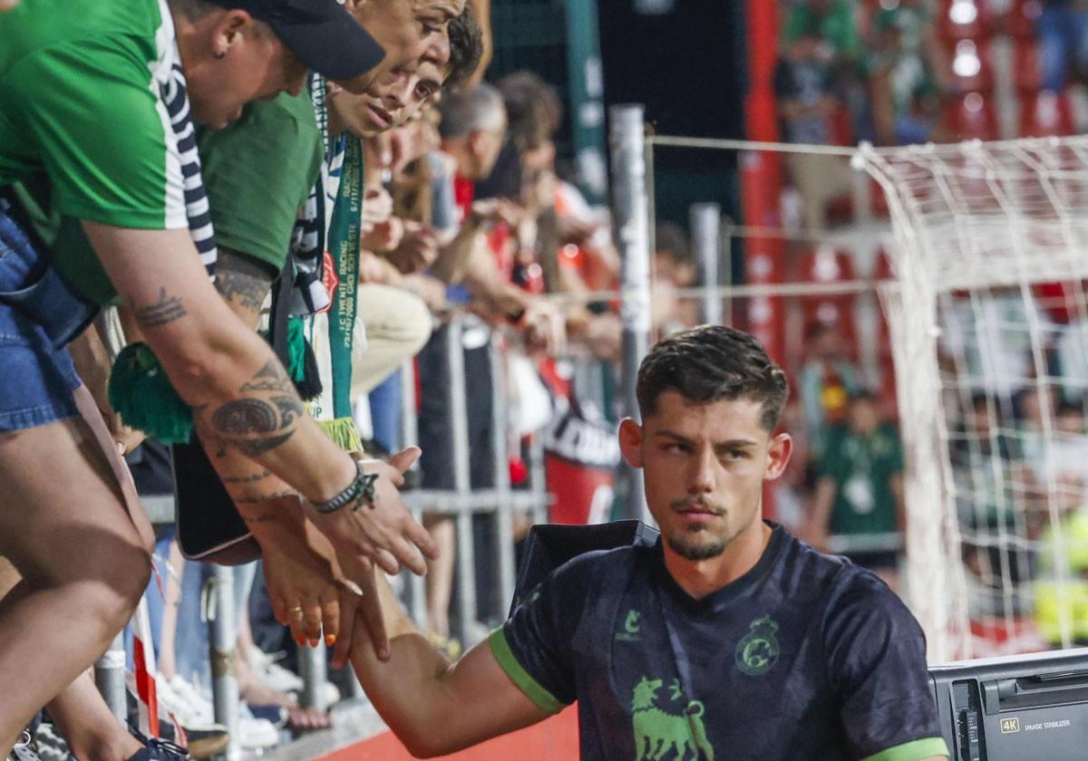 Javi Montero, convocado en el partido ante el Mirandés en Anduva.