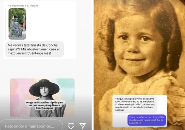 Historias de Instagram en las que la 'influencer' ha aclarado de dónde viene el parentesco con la escritora.