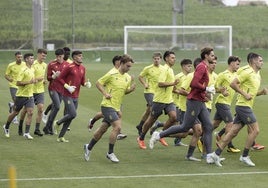 La plantilla, en La Albericia.