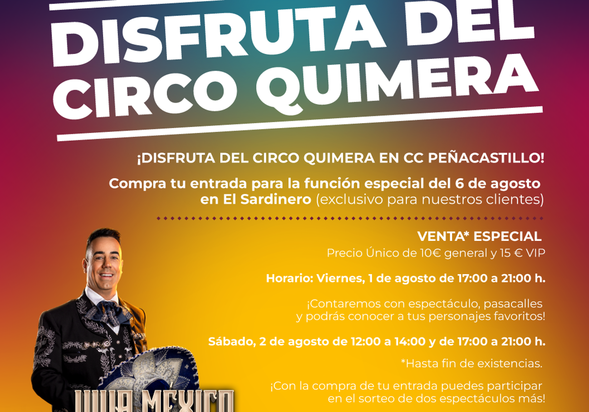 Los clientes del C.C. Peñacastillo podrán disfrutar de una función totalmente gratuita el viernes 1 de agosto desde las 17:00 horas