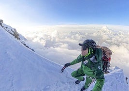 Goettler, en los instantes iniciales de su vuelo en el Nanga.