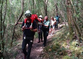 Rescatado un senderista accidentado en la ruta de la Dama Roja, en Ramales