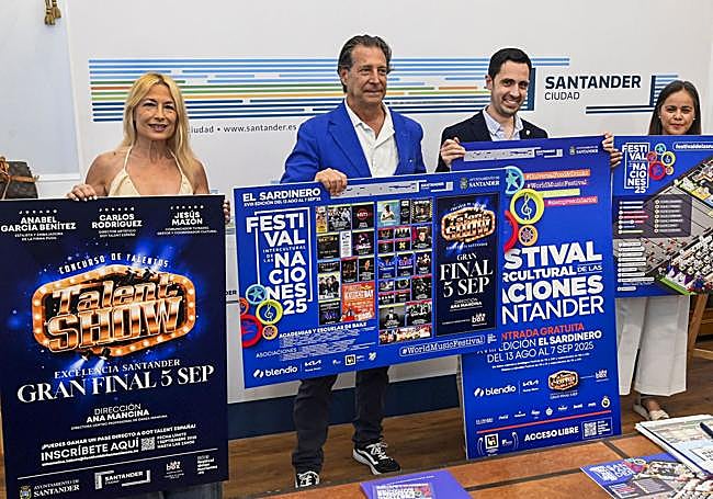 De izquierda a derecha, Nayeli Pérez, Sergio Frenkel, Mateo Echevarría y Ana Mancina, esta mañana, en la presentación del festival.