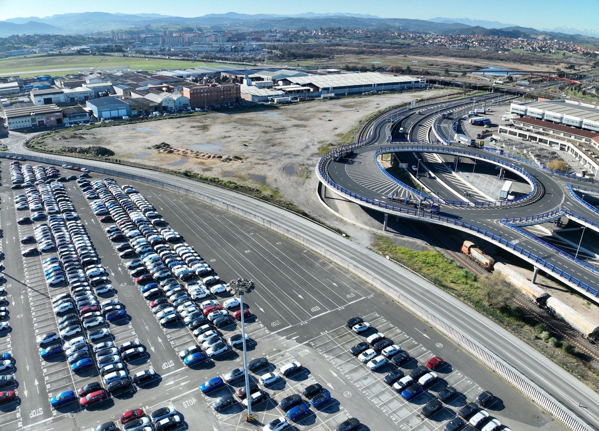 Vista aérea del triángulo curvilíneo de Raos.