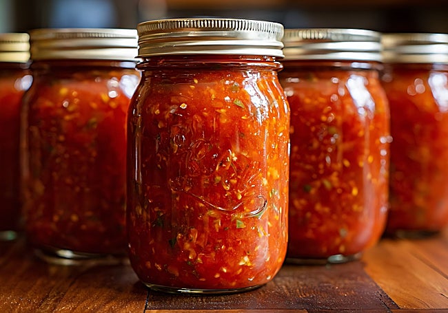 Salsa de tomate embotada.