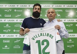 Villalibre y Chema Aragón, esta mañana en los Campos de Sport.