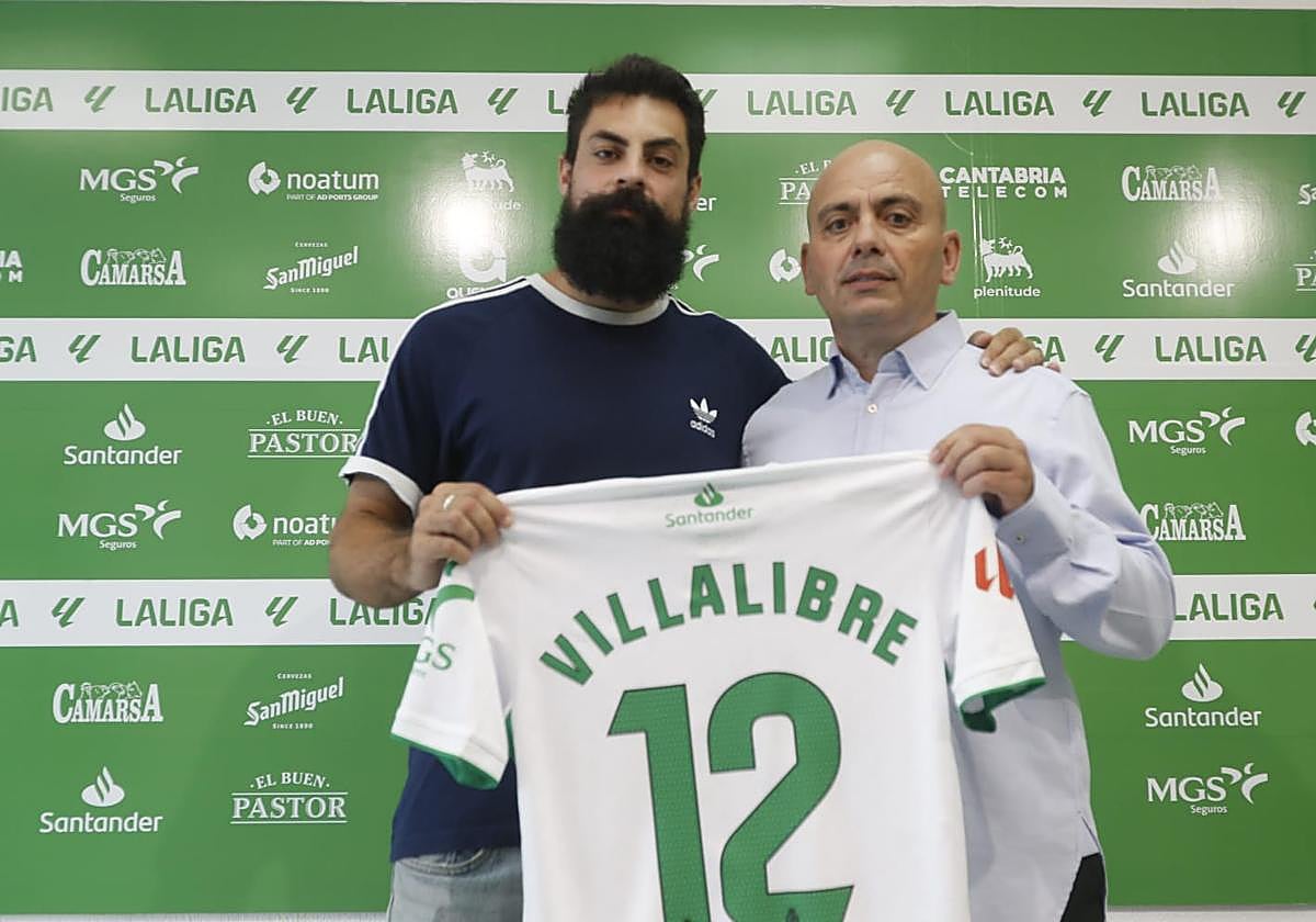 Villalibre y Chema Aragón, esta mañana en los Campos de Sport.