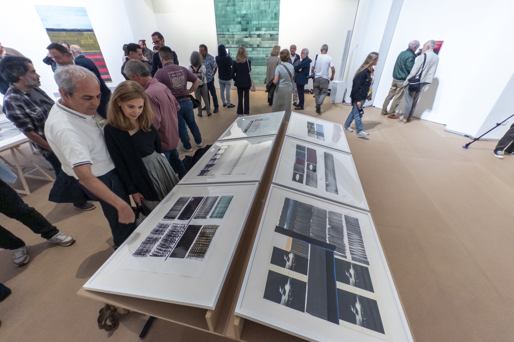 Acto inaugural de la actual muestra de Juan Uslé en el Palacete del Embarcadero.