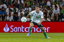 Peio Canales, el sábado durante su debut con el Racing.