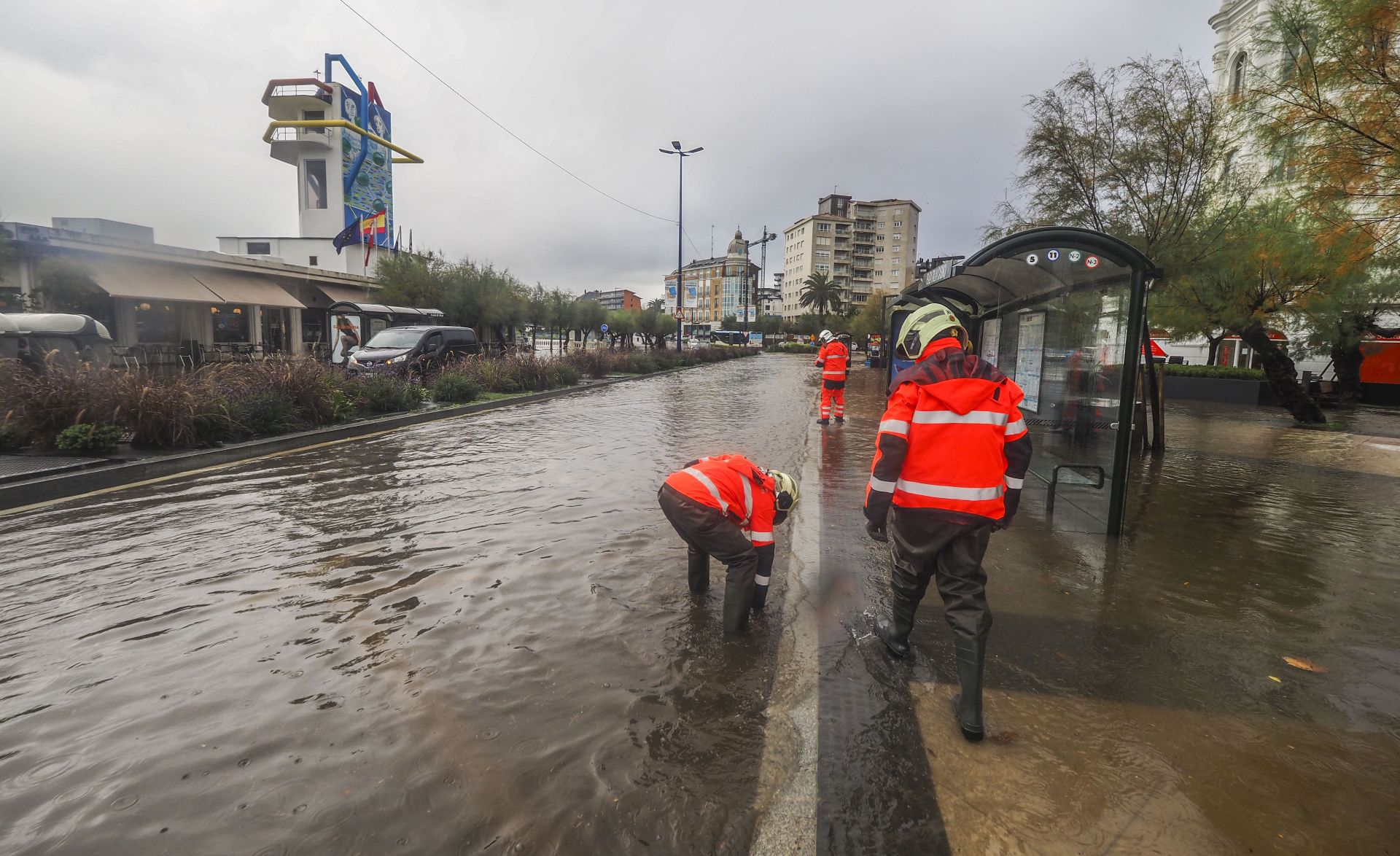 Inundaciones en la zona próxima al Gran Casino de El Sardinero en el 2021