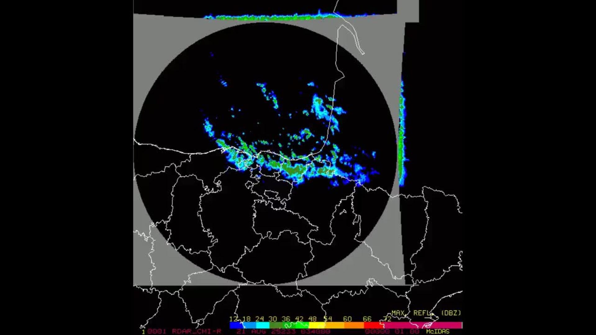 Así se ha visto la tormenta en el radar de la Aemet