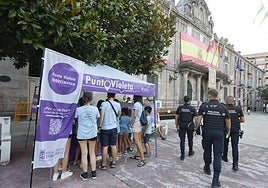Punto Violeta de las fiestas, en el Bulevar Demetrio Herrero.