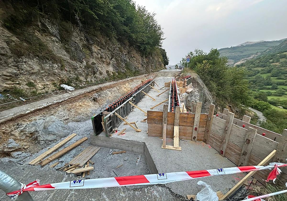 Estado actual de las obras de la carretera de Tudanca.