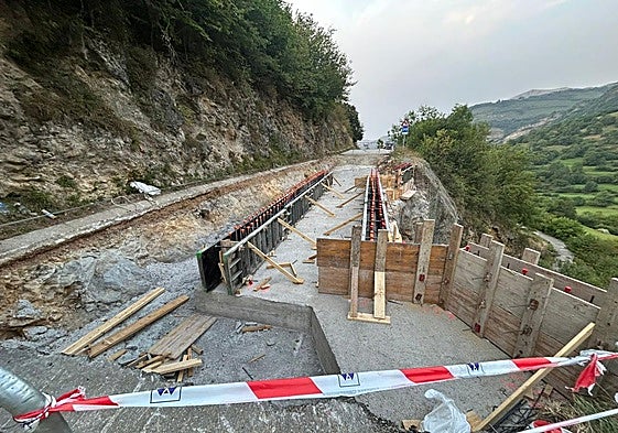 Estado actual de las obras de la carretera de Tudanca.