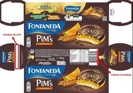 Imagen difundida por la Agencia Española de Seguridad Alimentaria y Nutrición de las galletas afectadas.