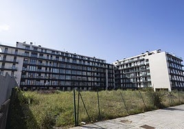 Vista general de la urbanización okupada en la Avenida de la Libertad de Mompía, en el municipio de Santa Cruz de Bezana.