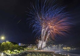 Fuegos artificiales tal día como hoy, hace un año, en Santander.
