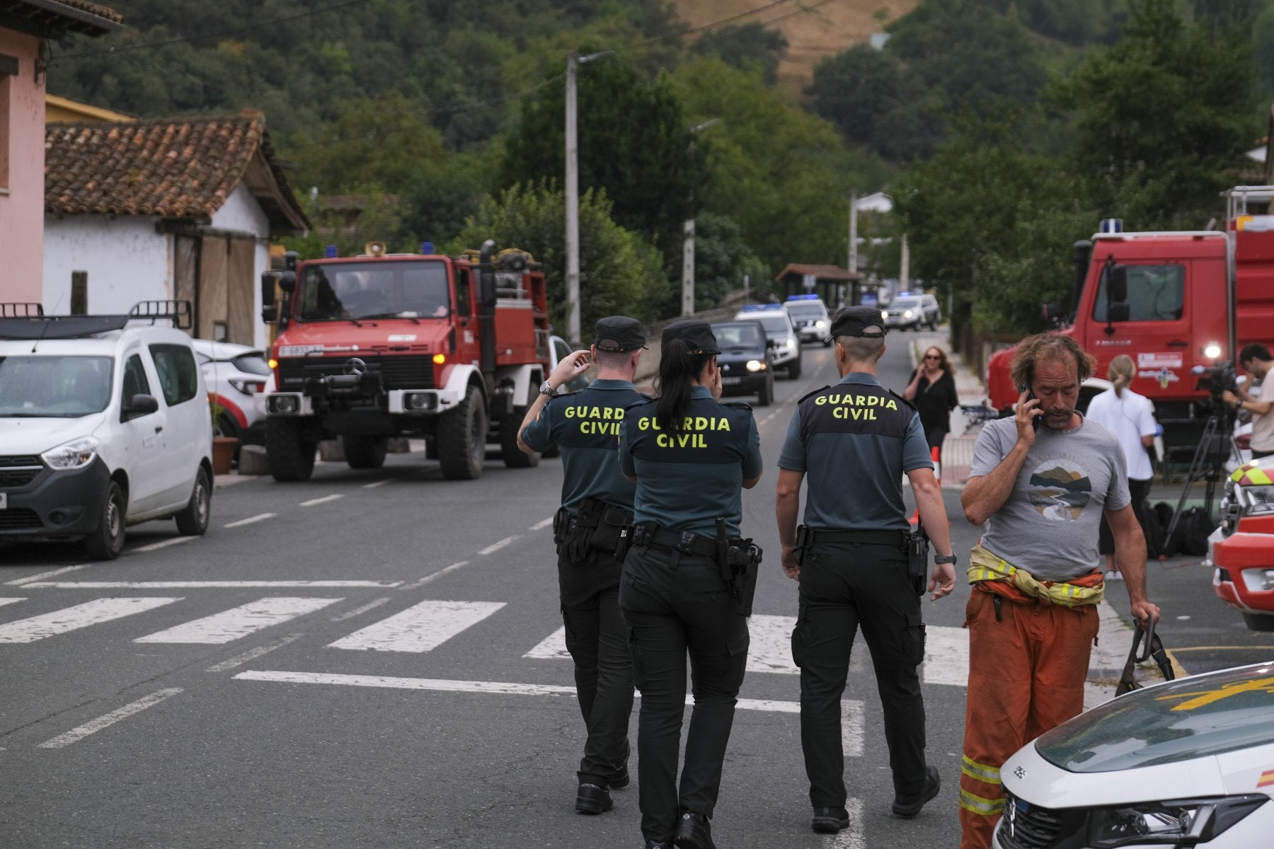 Miembros del operativo que se desplegó en Liébana el 16 de agosto para responder a la alerta.