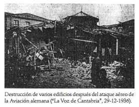 Edificios destruido tras el ataque aéreo de 1936.