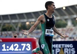 Mohamed Attaoui tras una carrera, en una imagen de archivo.
