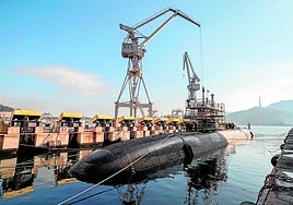 Un submarino S-80 en el astillero de Navantia, en Cádiz, proyecto con participación cántabra.