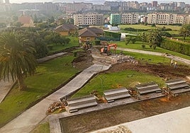 Las obras en el jardín de la residencia de Cueto, donde también se eliminará la bolera.