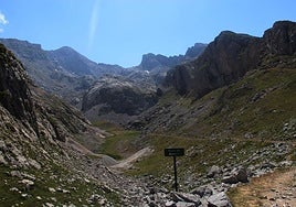 Resto del antiguo lago de Ándara, en el macizo oriental de los Picos de Europa.
