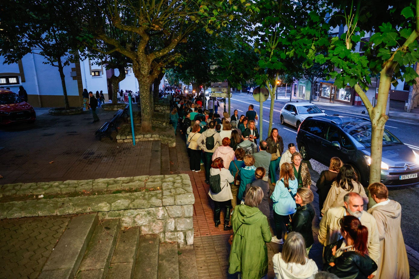 Reguero de personas esperando para acceder al concierto.