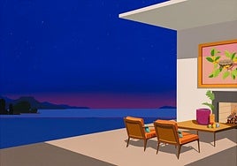 'Hábitat nocturno I', 2025, acrílico sobre lienzo.